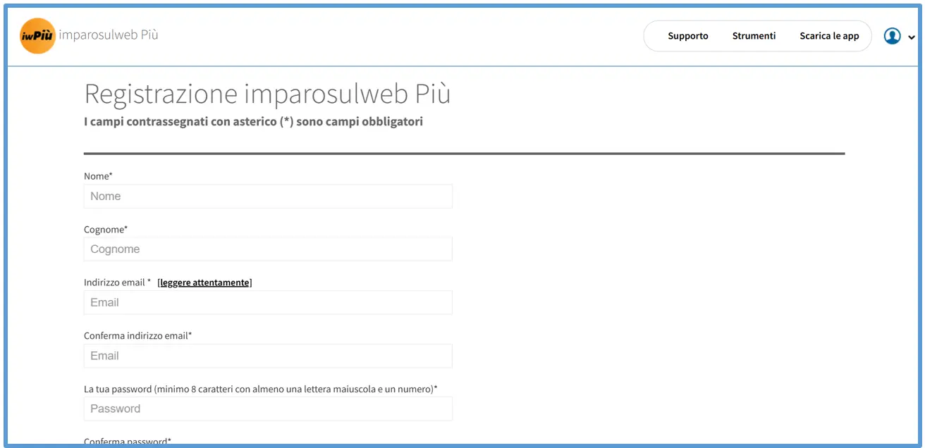 Area Studenti e famiglie - Registrazione